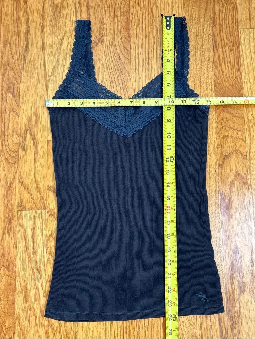 Vintage Y2K Abercrombie & Fitch 2000s Lace Trim Ribbed Cami Tank Top - Picture 11 of 15